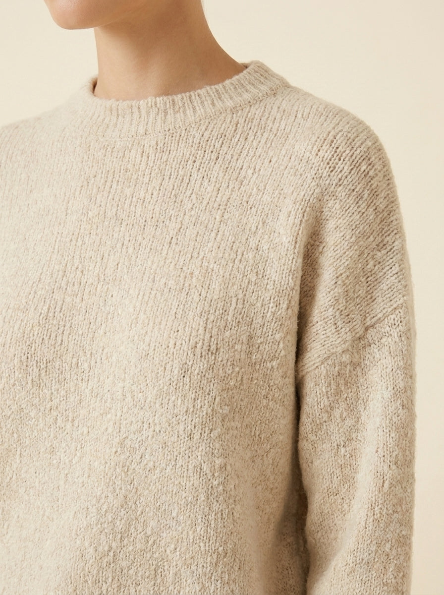 Pull Maille Duveteuse Oversize — Crème