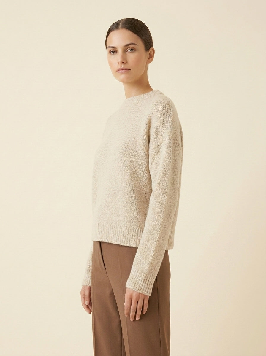 Pull Maille Duveteuse Oversize — Crème