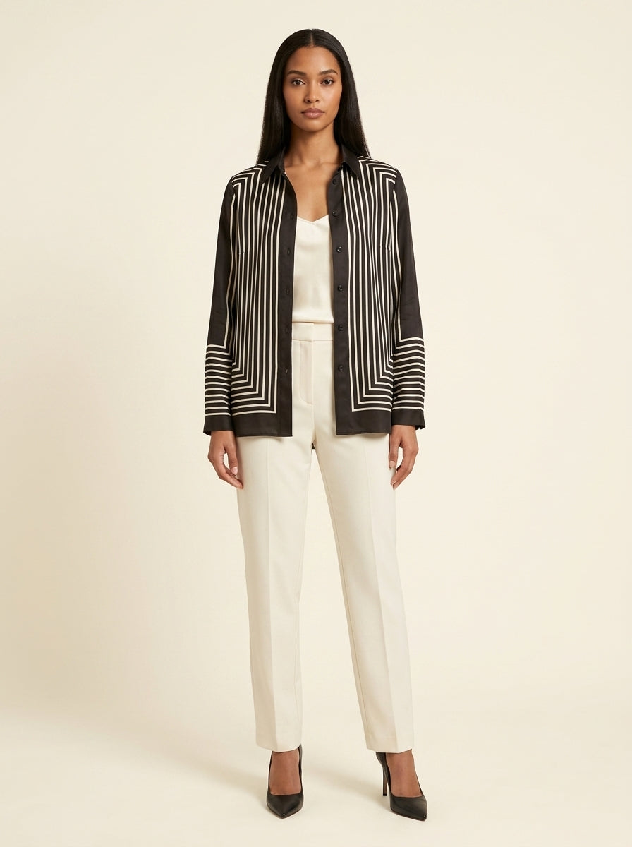 Chemise Rayures Chevron — Noir & Blanc