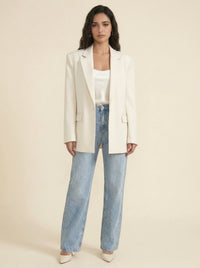 Jean Wide Leg à Strass — Bleu Clair