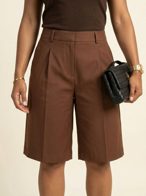 Bermuda Tailleur — Marron