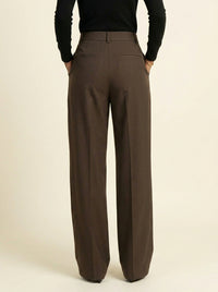 Pantalon Large Plissé — Marron