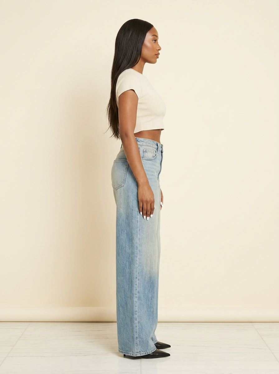 Jean Large Délavé — Bleu Clair