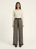 Pantalon Large Rayures Chevron — Noir & Blanc
