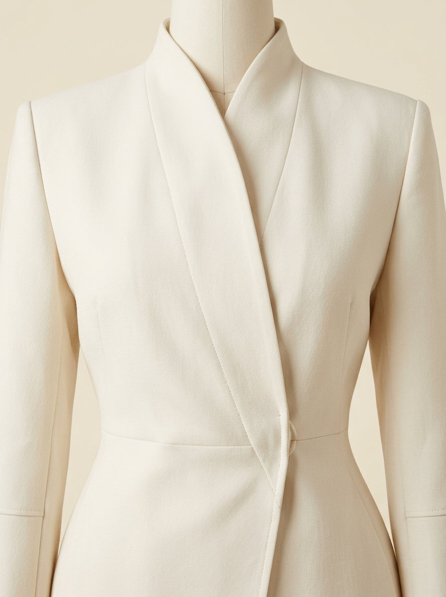 Blazer Portefeuille Cintré — Crème