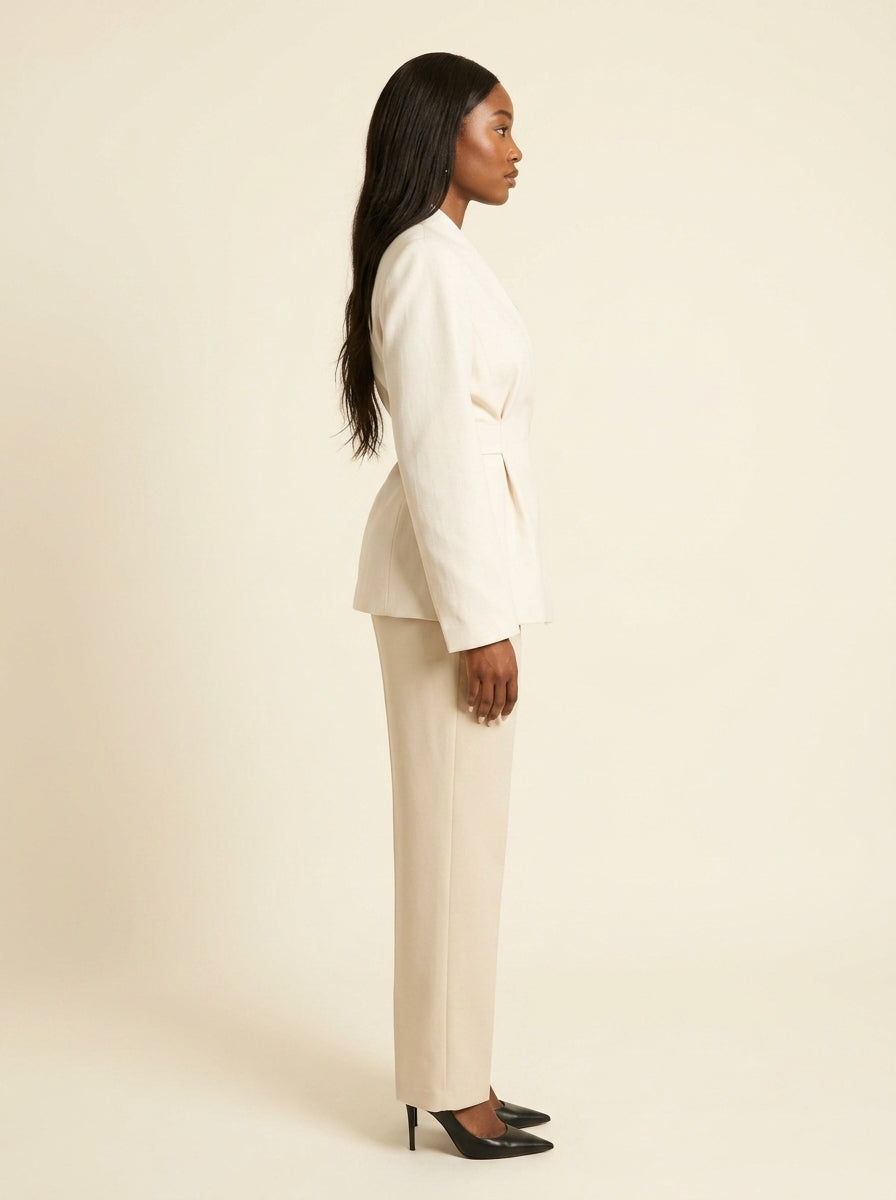 Blazer Portefeuille Cintré — Crème