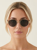 Lunettes de Soleil Rondes Rétro — Monture Dorée
