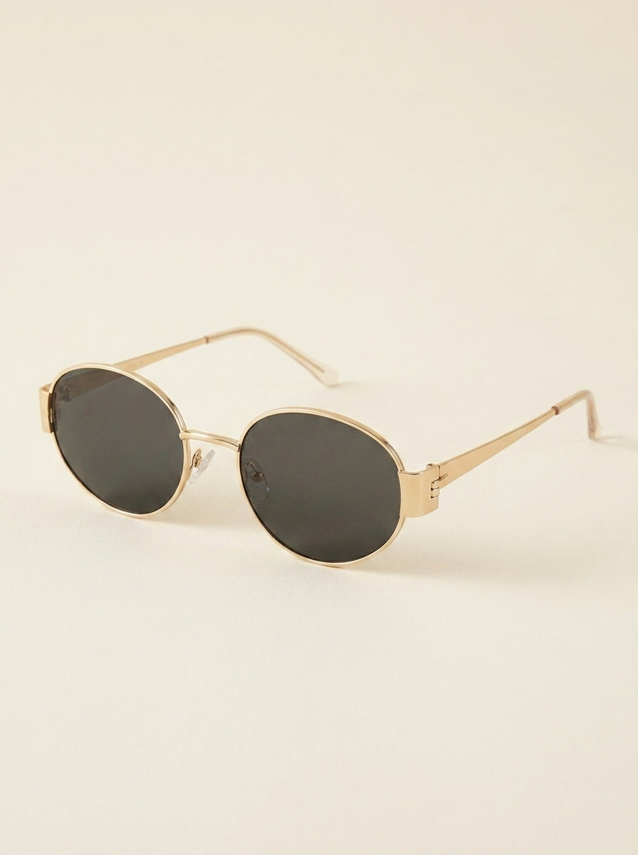 Lunettes de Soleil Rondes Rétro — Monture Dorée