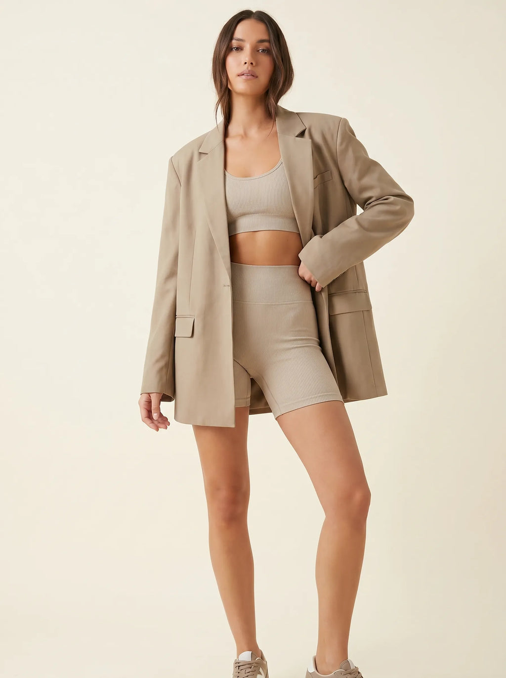 Blazer Oversize Long — Beige