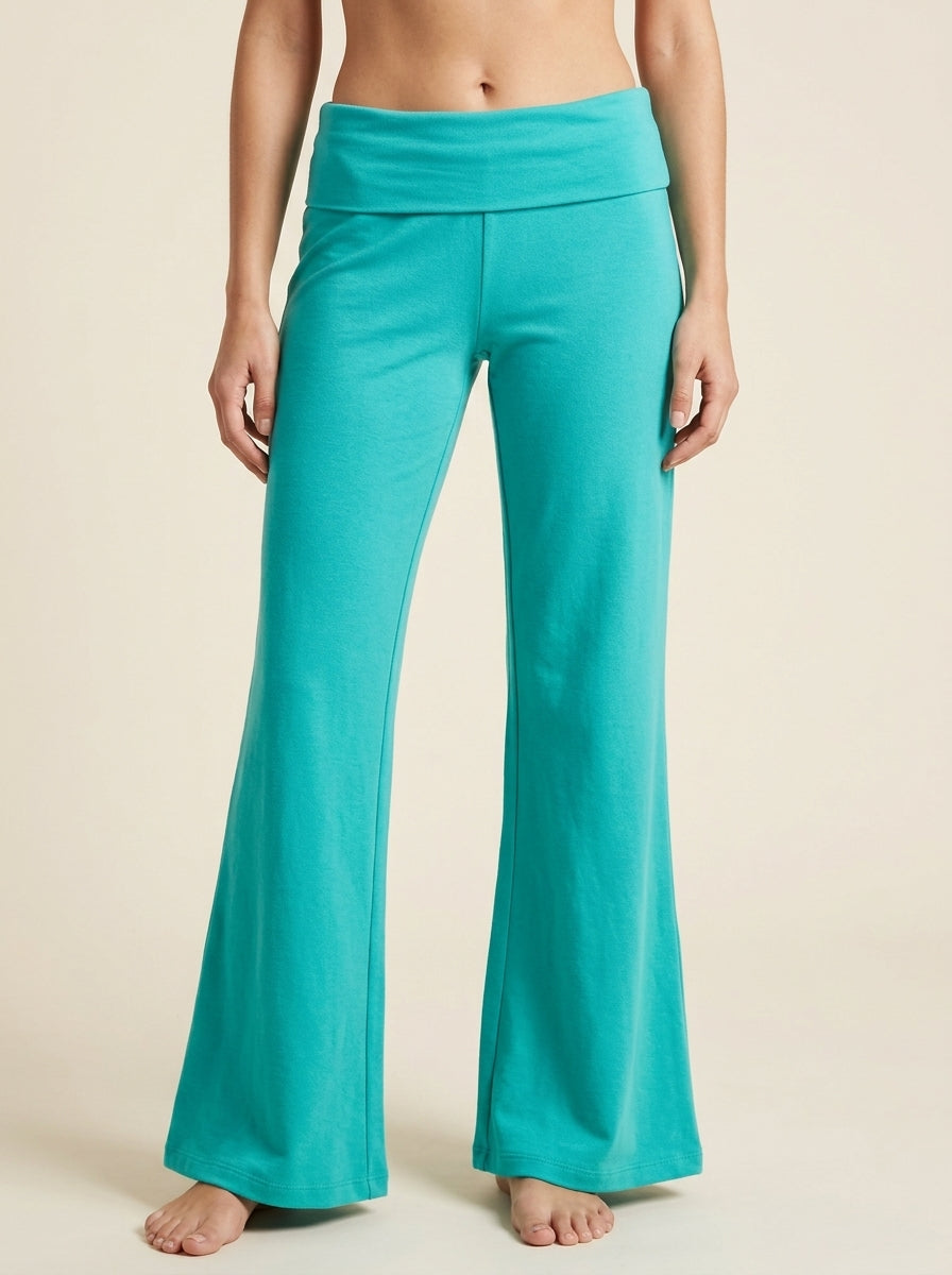 Pantalon Fluide Taille Basse à Revers — Jambe Large
