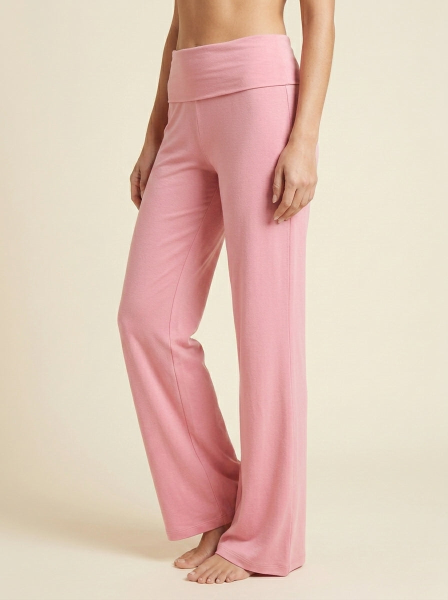 Pantalon Fluide Taille Basse à Revers — Jambe Large