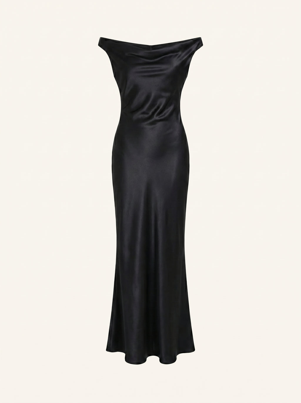 Robe Fendue en Satin Dos Nu avec Col Suspendu et Tempérament