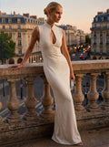 Robe Bodycon Maxi Col Mandarin Découpe